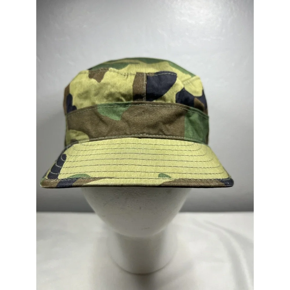 Vintage Army Cap Sz 6 3/4 Woodland Camo Pattern Ear Flaps Hat‎ Military Issued